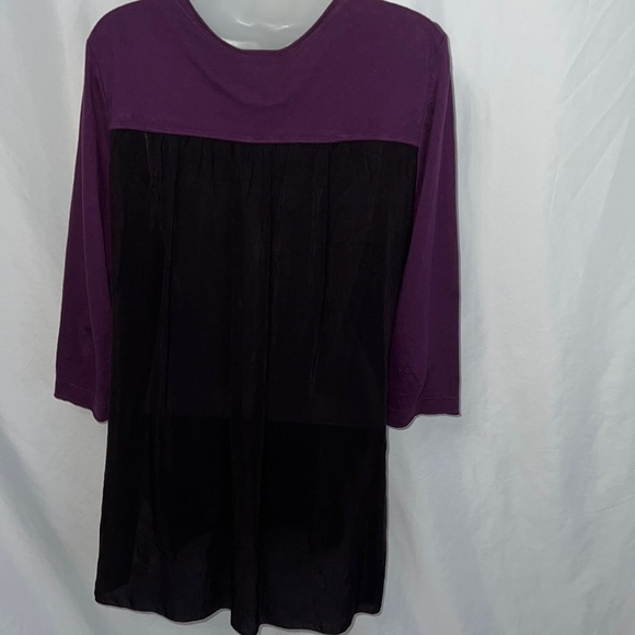 Johnny Was Women Purple Floral Embroidered Cotton Rayon Shirt Size Small Boho - Picture 9 of 12